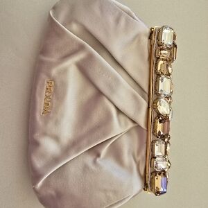 SALE Authentic Prada Evening Satin Jeweled Handbag/Clutch.
